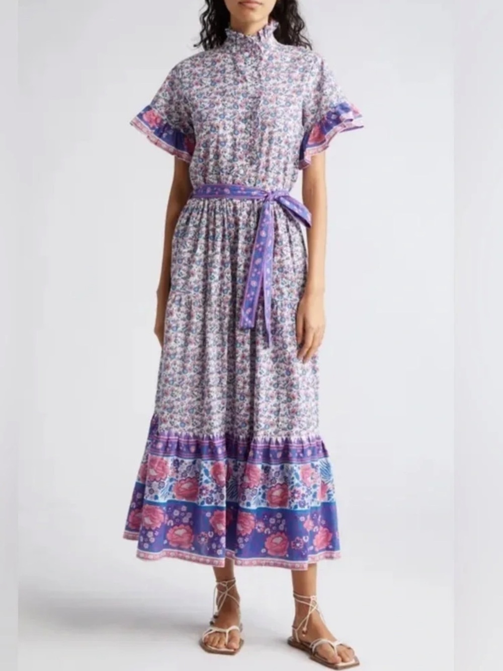 MILLE 309 Victoria Ruffle Front Dress in Bluebell
